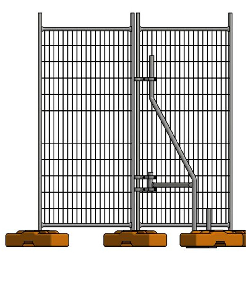 a drawing showing temporary fence bracing installed panels