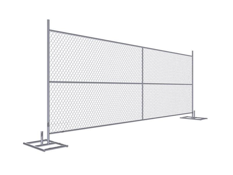 Un dessin de panneaux de clôture à mailles losangées avec renfort et supports