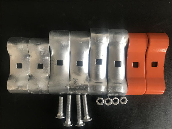 orange powder coated temporary fence clamps and galvanized sets with bolts and nuts