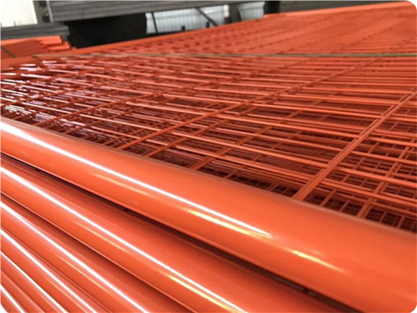 orange powder coated temporary fence panels