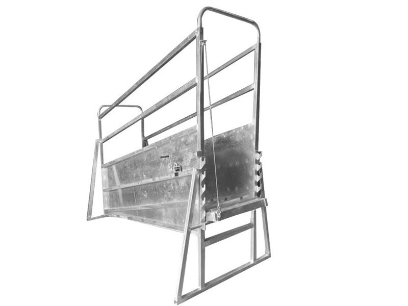 uma imagem de rampa ajustável para carregamento de gado