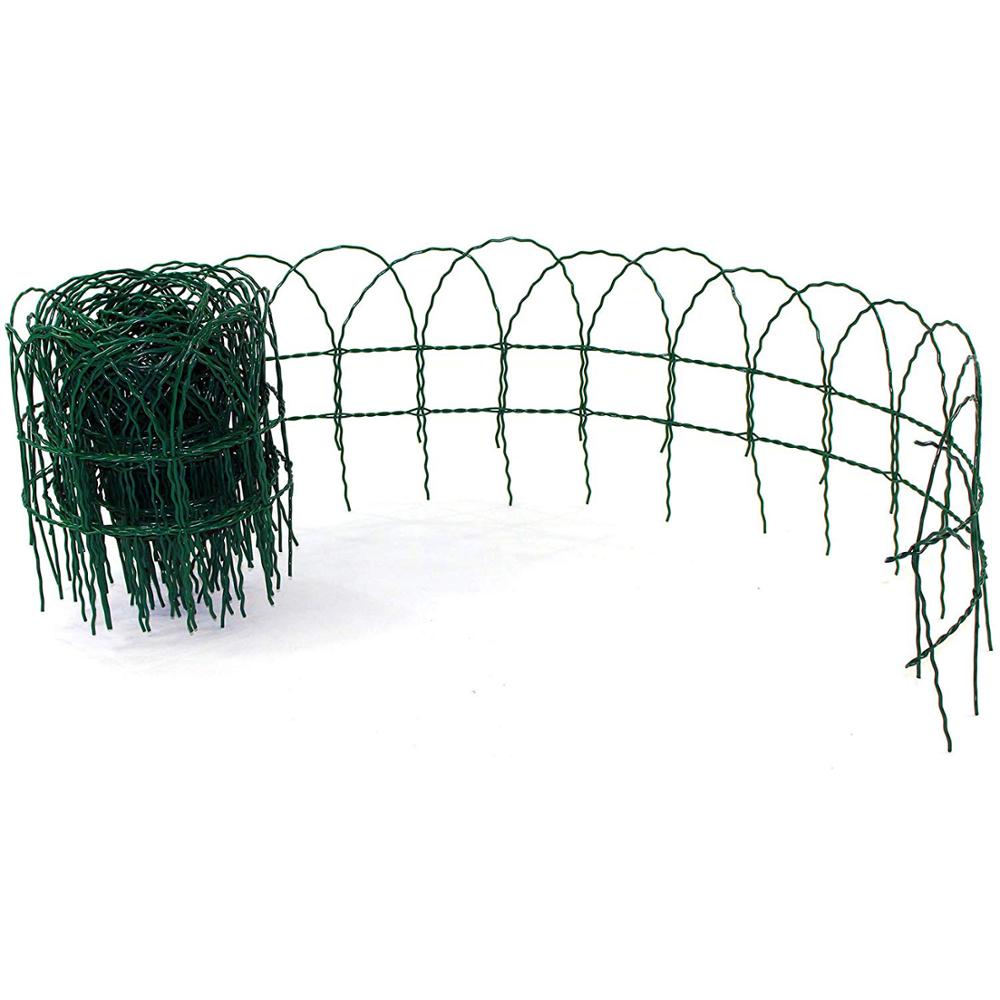 a unfold roll of green wire garden edging