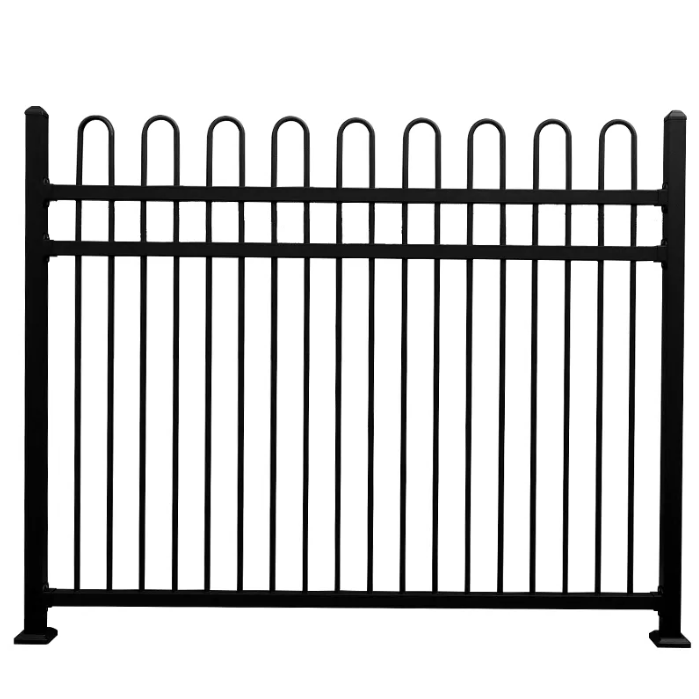 a drawing of steel bow top fencing