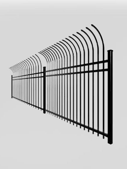black expanded flat top fence