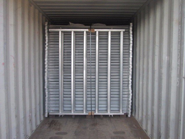The cattle fence panels loaded into container