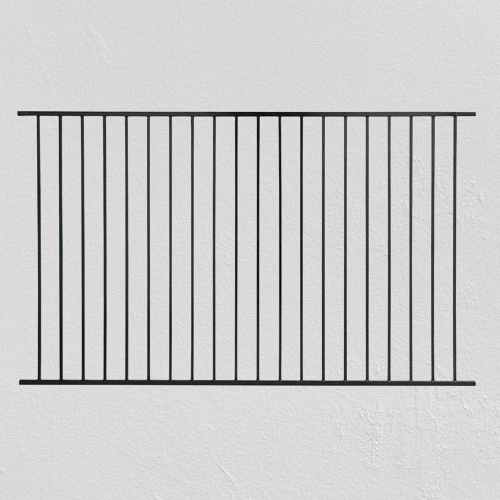 flat top steel picket fence picture