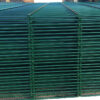 The powder coated green double wire fence