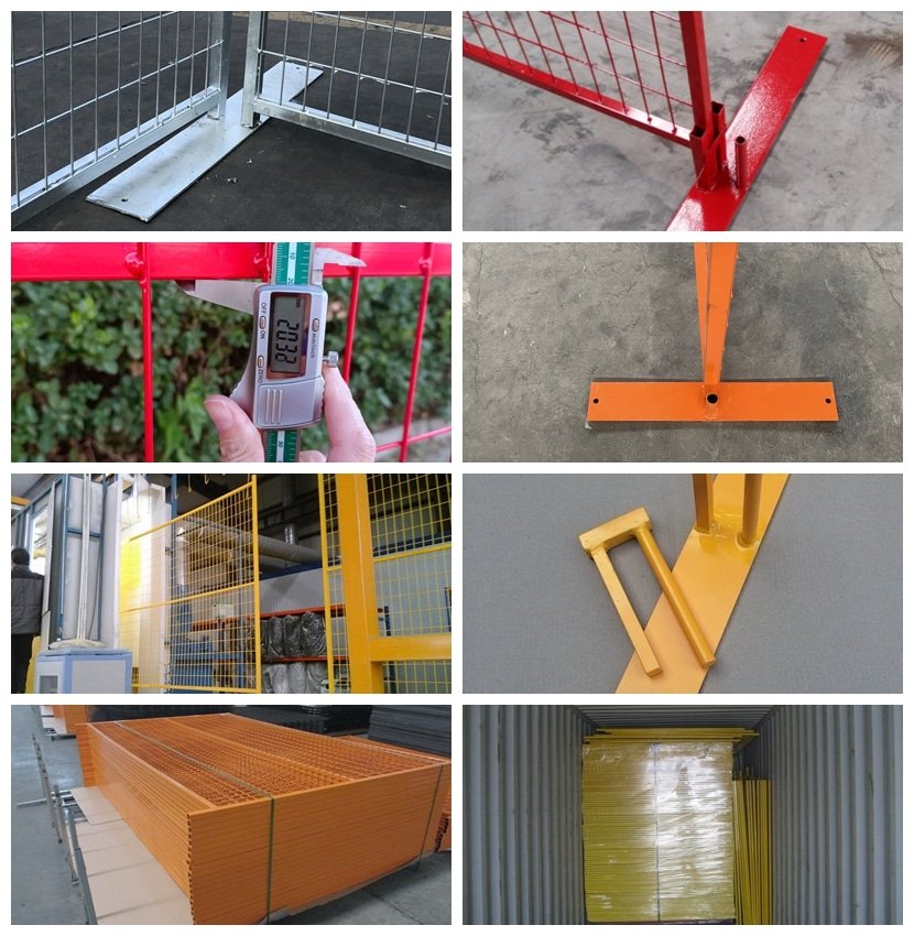 different top pin and steel feet for temporary construction fence