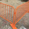 Powder coated orange color of crowd barrier fence