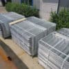 The crowd barriers packled in steel pallet