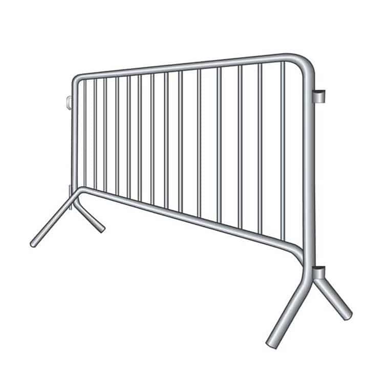 Galvanized crowd fencing with welded cross feet