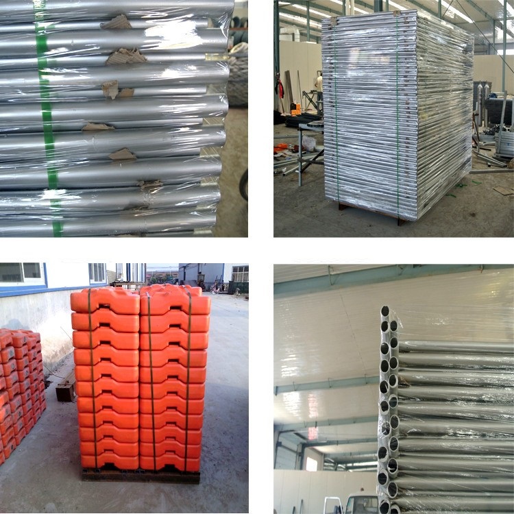 The packing of temporary construction fence