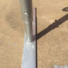 Galvanised steel feet with 1 vertical tube for pedestrian barrier