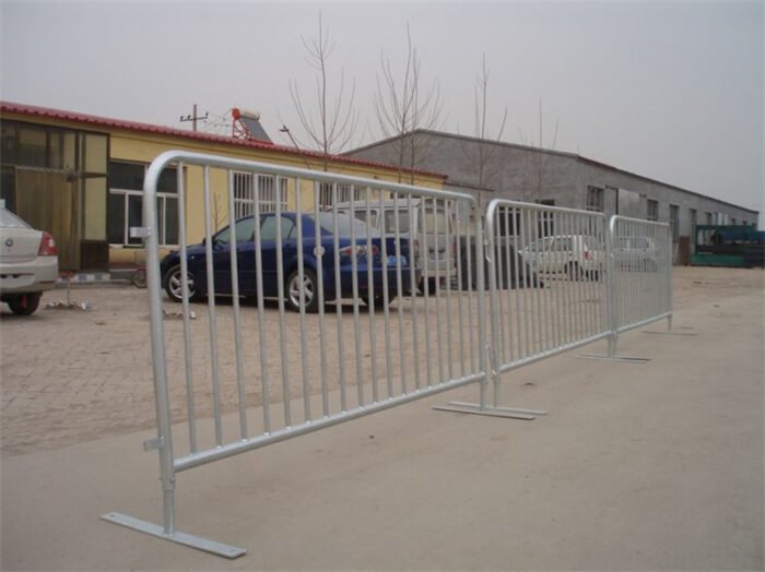 Some metal crowd barriers installed in our company