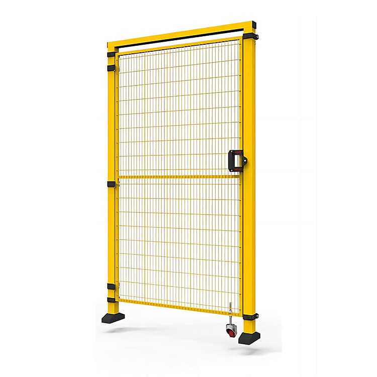 Picture depicting machine barrier systems providing safety measures in an industrial workspace