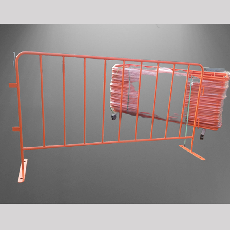 galvanized and powder coated orange crowd barrier