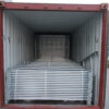 The corral panels are loaded into container