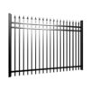 The powder coated black metal fence