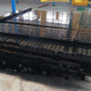 The powdewr coated square post of metal privacy fence