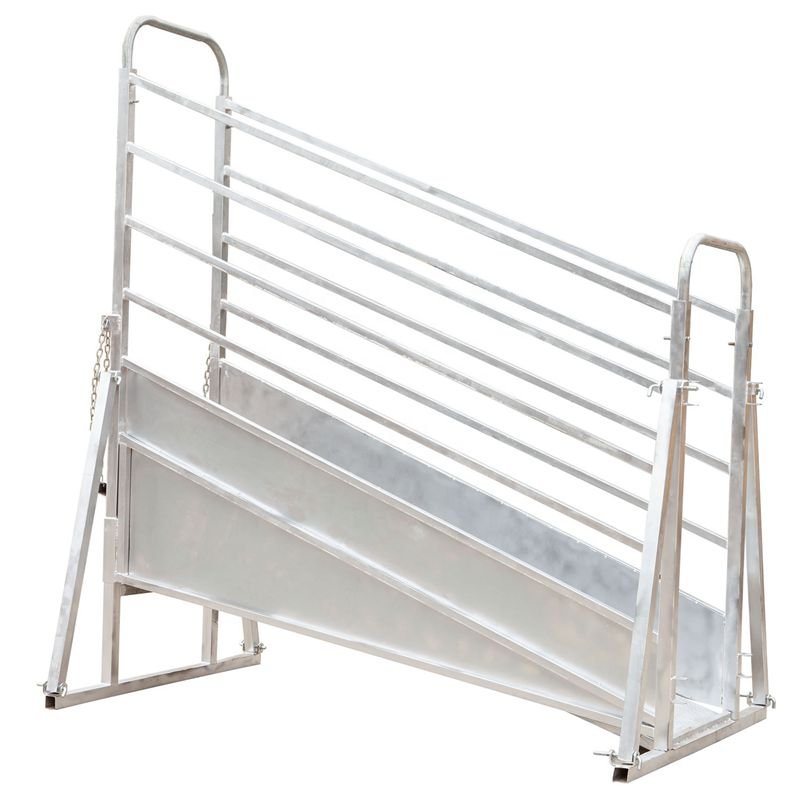 a picture of galvanised cattle loading ramp