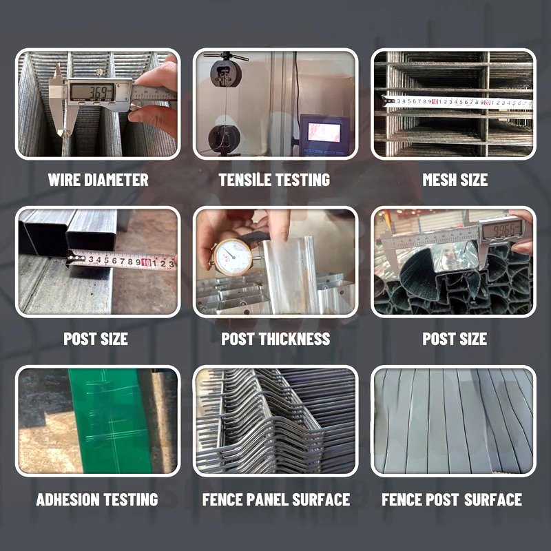 The quaity testing of mesh wire for fence