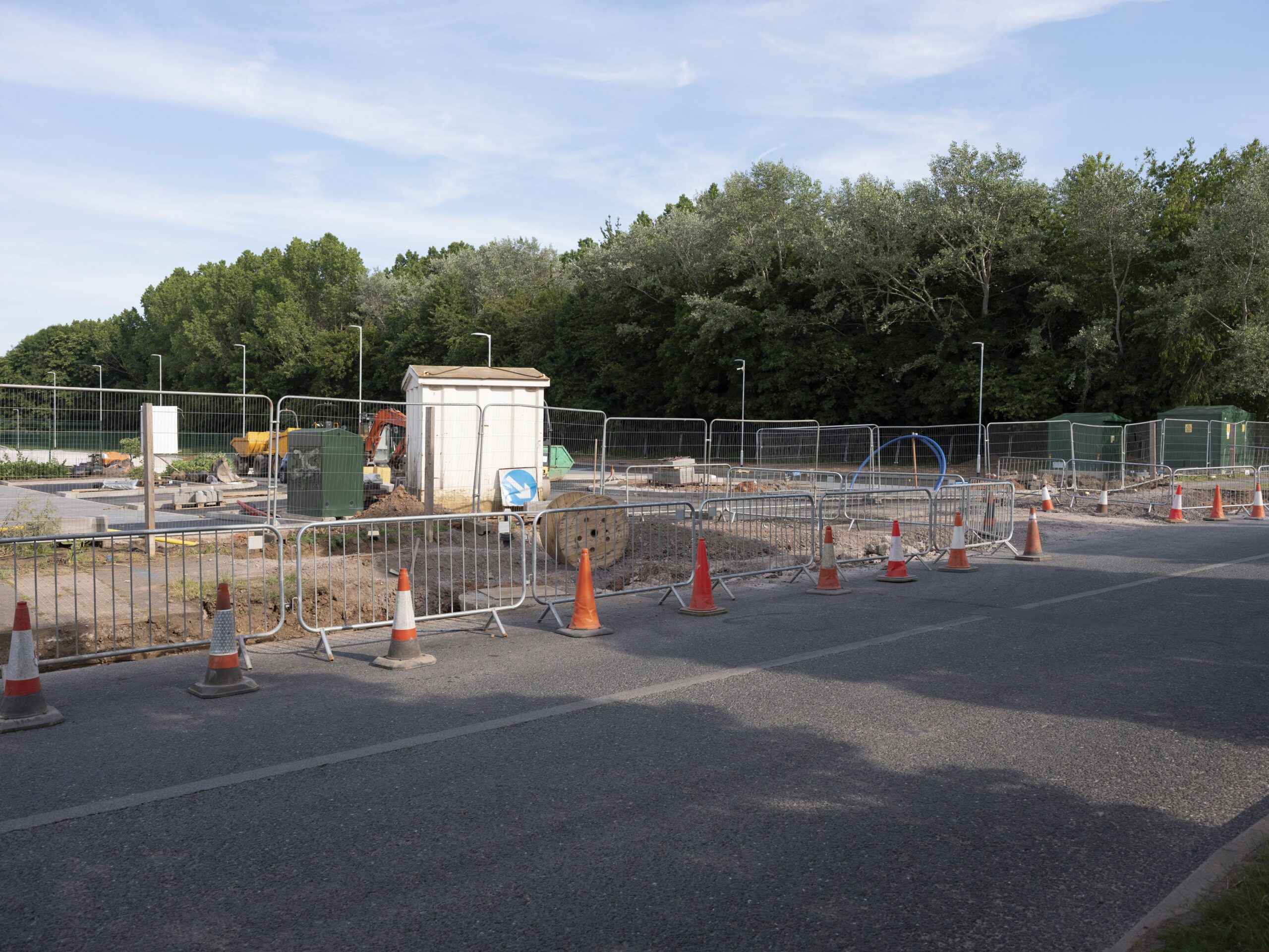 Construction site is covered by the Metal Fence Barriers.