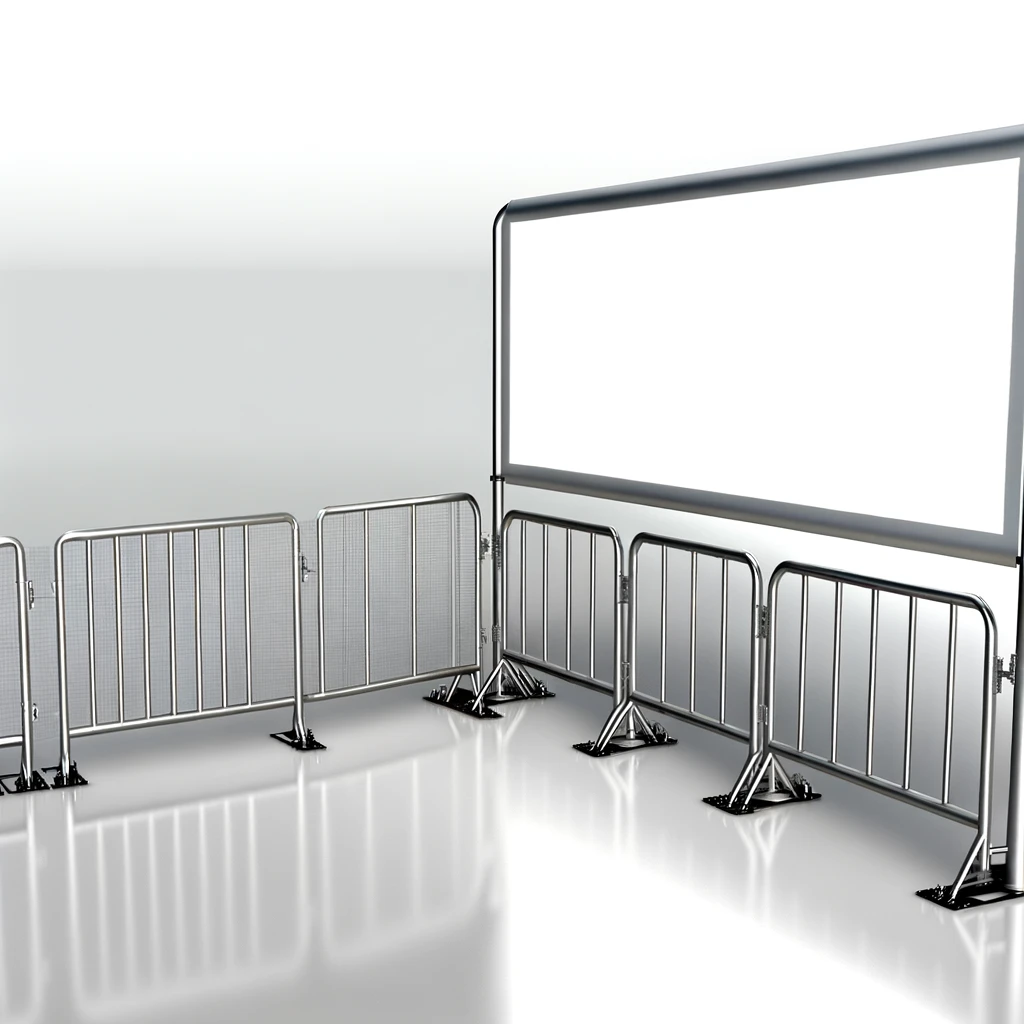 Light weight fixed leg metal barriers.