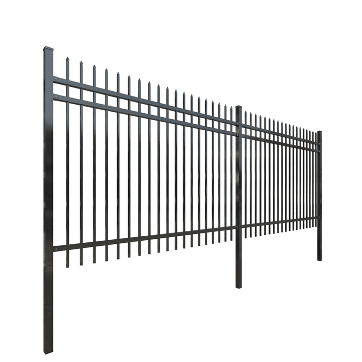 un dessin d'un panneau de clôture en métal noir