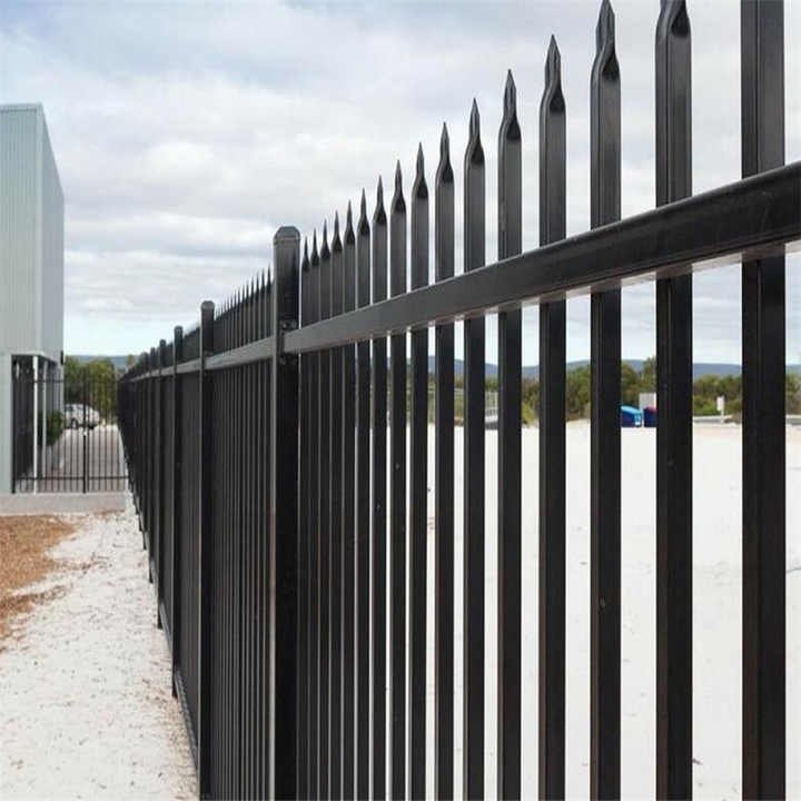 couleur noire de la clôture métallique à pointes