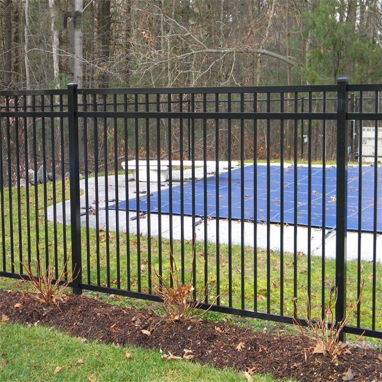 flat top of ornamental steel fence
