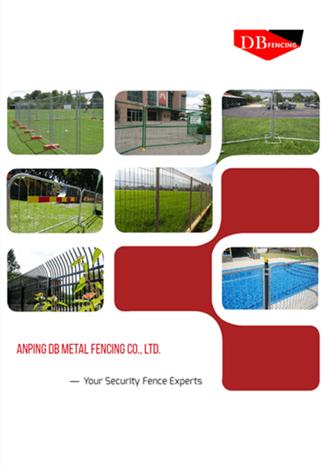 AU temporary fence, CA temporary fence, chain link fence, crowd control barrier, steel picket fence, pool fence and wire mesh fence products we produce with white and red color cover design