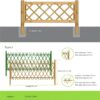 A brown stainless steel bamboo-style fence panel with annotated dimensions, highlighting the precise measurements of the posts and crossbars.