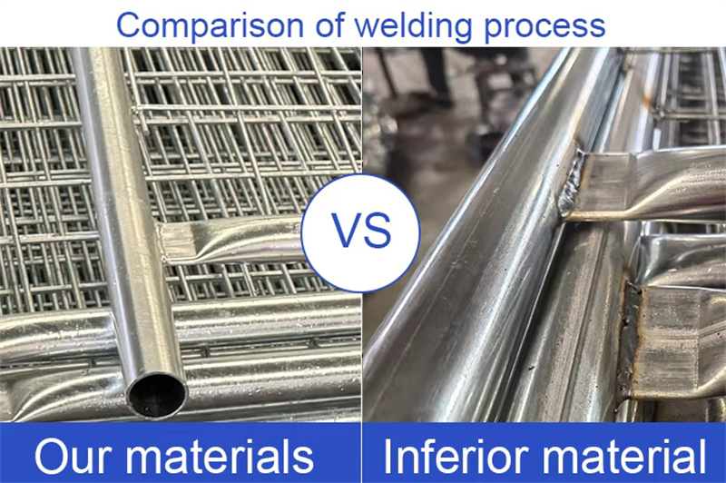 Comparison of welding processes: high-quality materials versus inferior options.