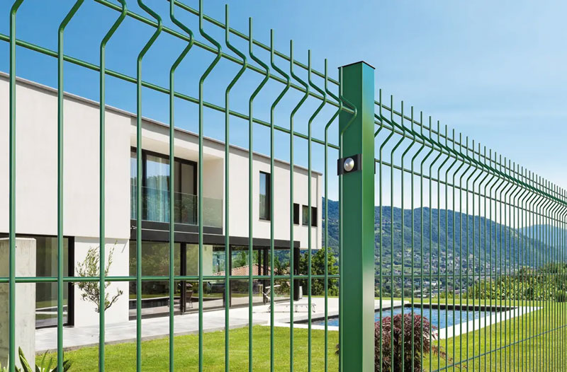 High-security V mesh fencing system with anti-climb features