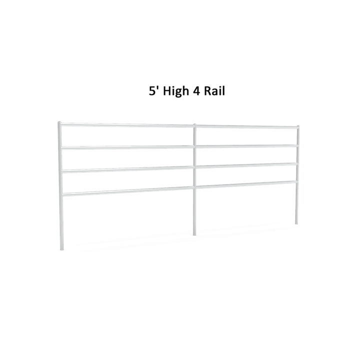 a drawing of 4 rails 5' height corral panel