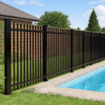 black aluminium flat top pool fencing panel