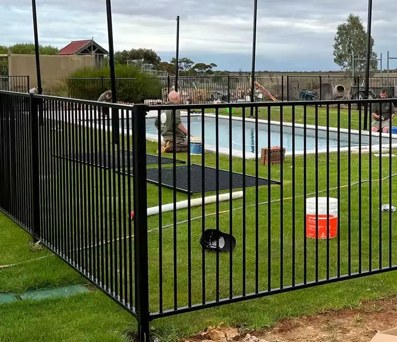 black aluminium flat top pool fencing panel 3