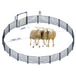 Diagram illustrating the setup of a sheep corral using galvanized panels, designed for optimal livestock space.