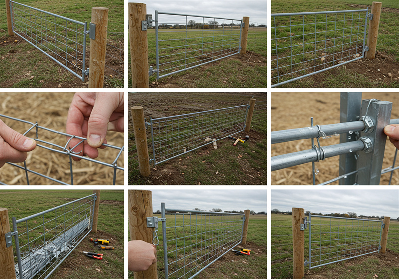 installation of a farm entrance gate