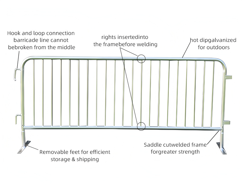 metal pedestrian barriers