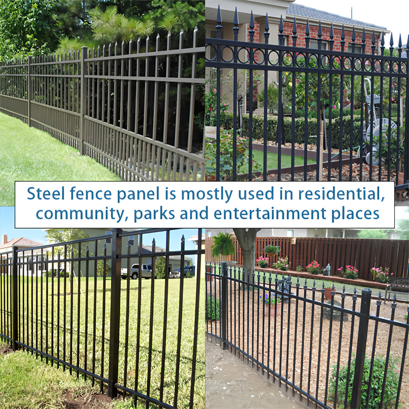 metal picket fence