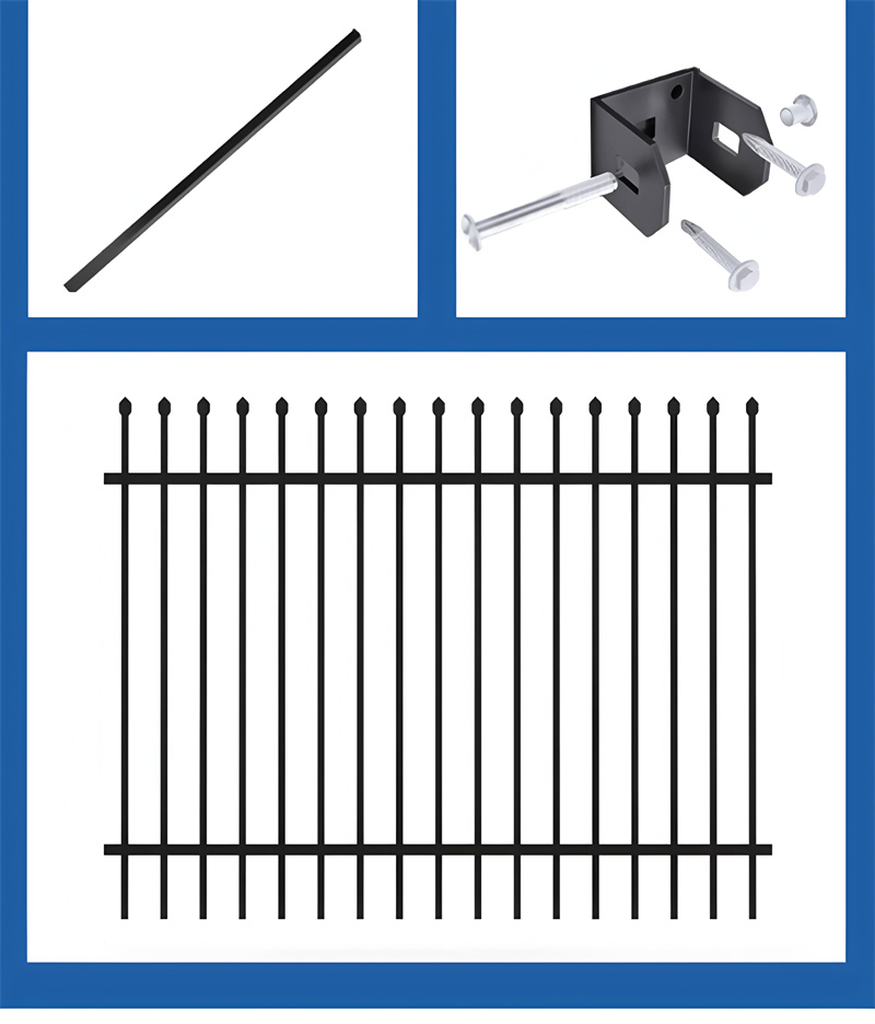 steel picket fence