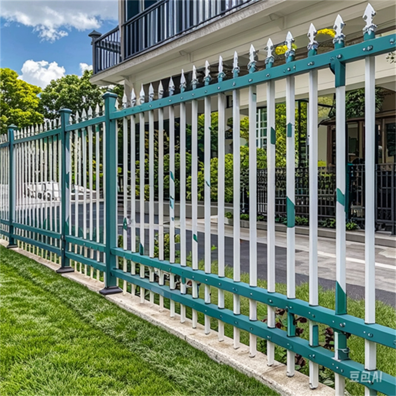 black steel fence