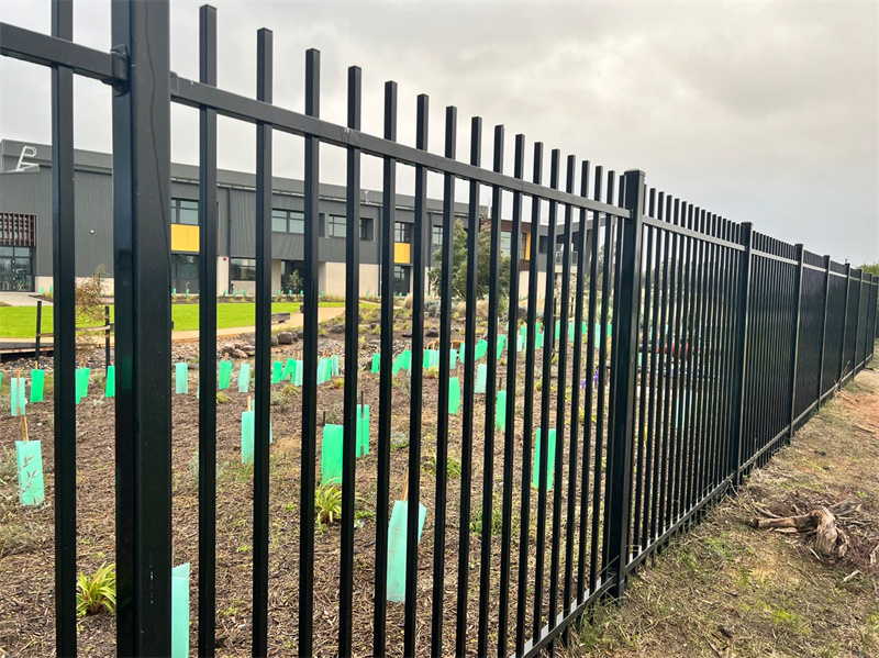 steel picket fence