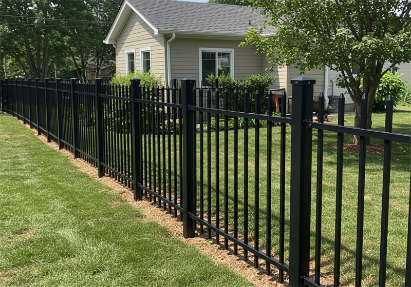 black metal fence