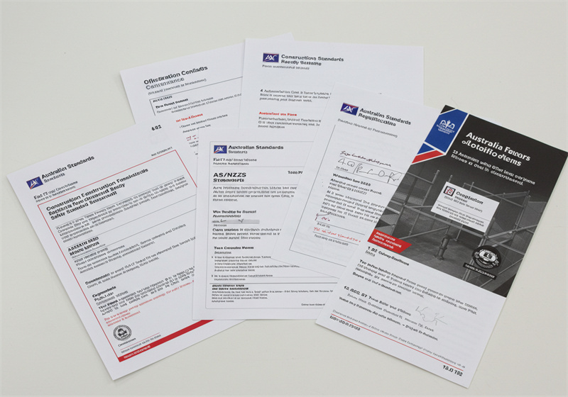 Official regulatory compliance documentation and certificates for Australian construction fence standards and safety requirements.