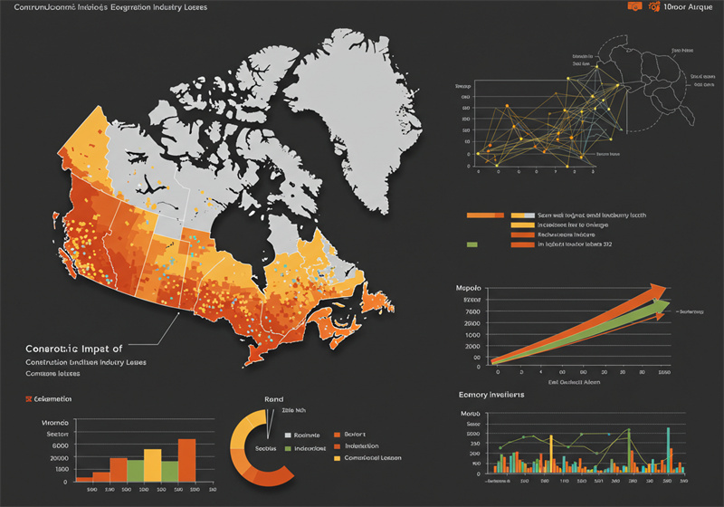 Economic impact visualization showing construction industry losses in Canada.