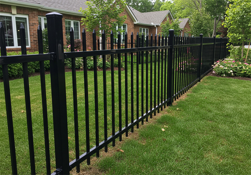 steel picket fence