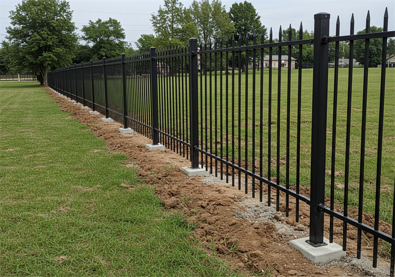 black metal fence