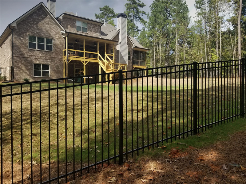 black metal fence
